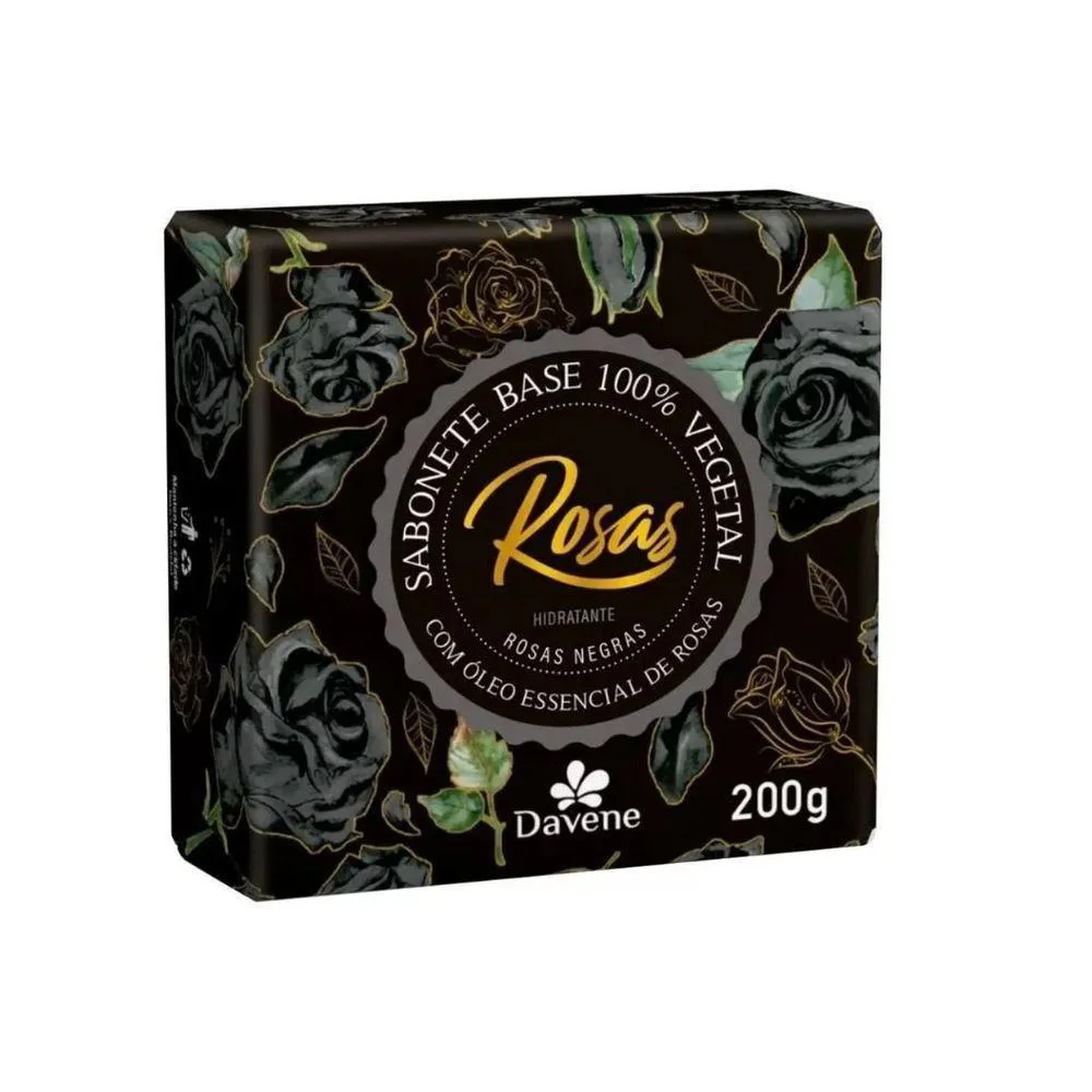 SABONETE ROSAS VEGETAL VEGANO 170G - DAVENE - DIVERSAS FRAGRâNCIAS ROSAS NEGRAS