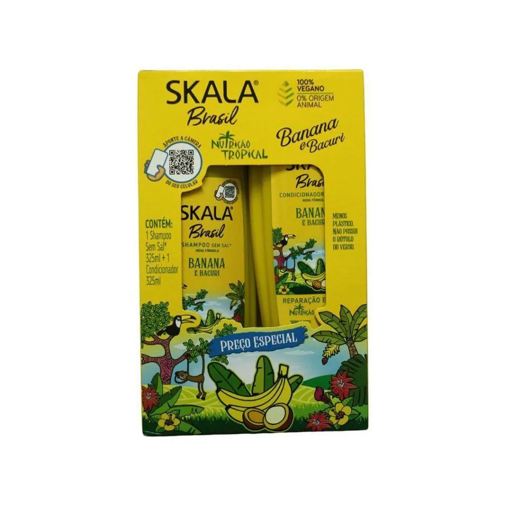 KIT SHAMPOO + CONDICIONADOR BANANA E BACURI 325ML