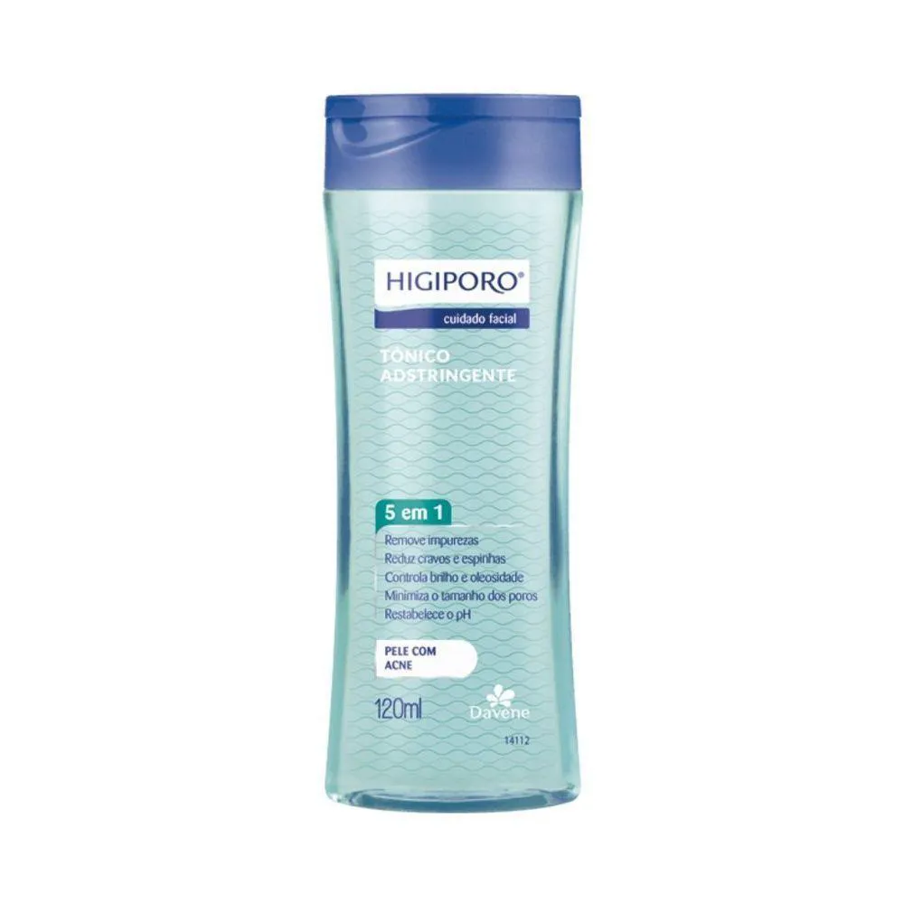 TôNICO HIGIPORO CUIDADO FACIAL 120ML - DAVENE TôNICO ADSTRINGENTE
