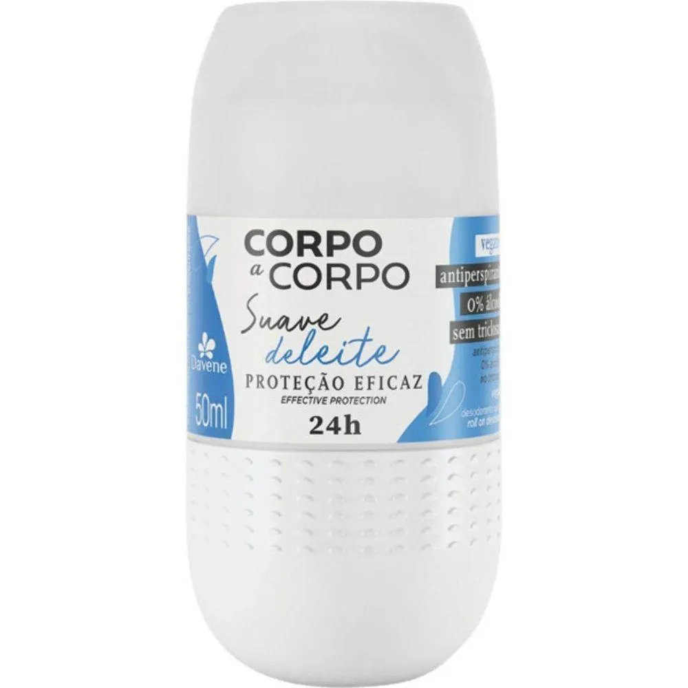 DESODORANTE CORPO à CORPO L ROLL ON 50ML PROTEçãO 24 HORAS - DAVENE SUAVE DELEITE
