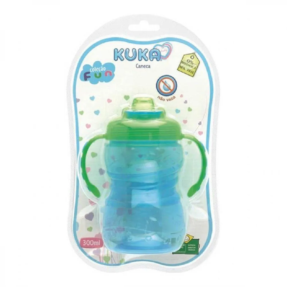 CANECA TREINAMENTO ANTIVAZAMENTO COM ALçA 300ML KUKA AZUL