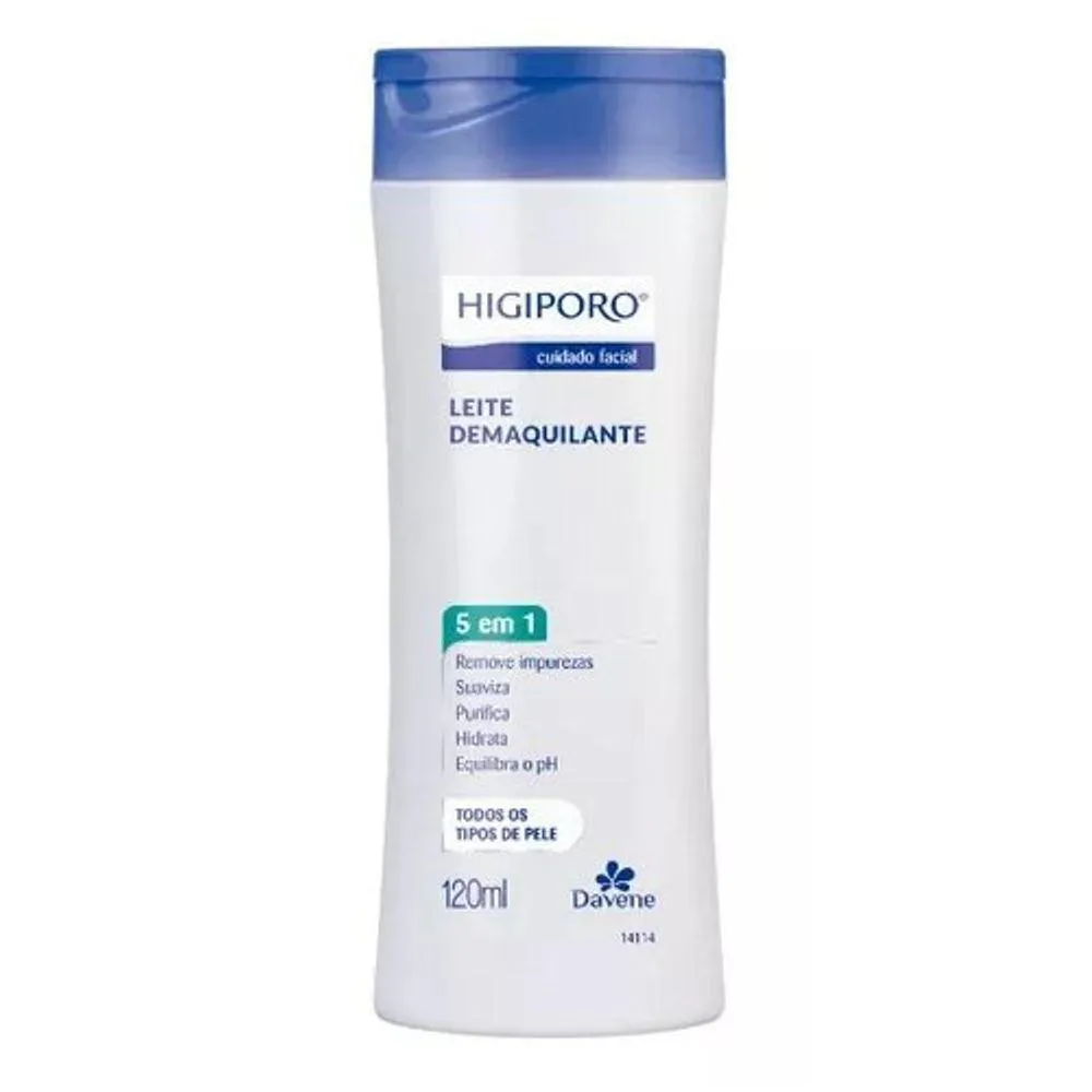 LEITE DEMAQUILANTE HIGIPORO TODO TIPO DE PELE 120 ML - DAVENE
