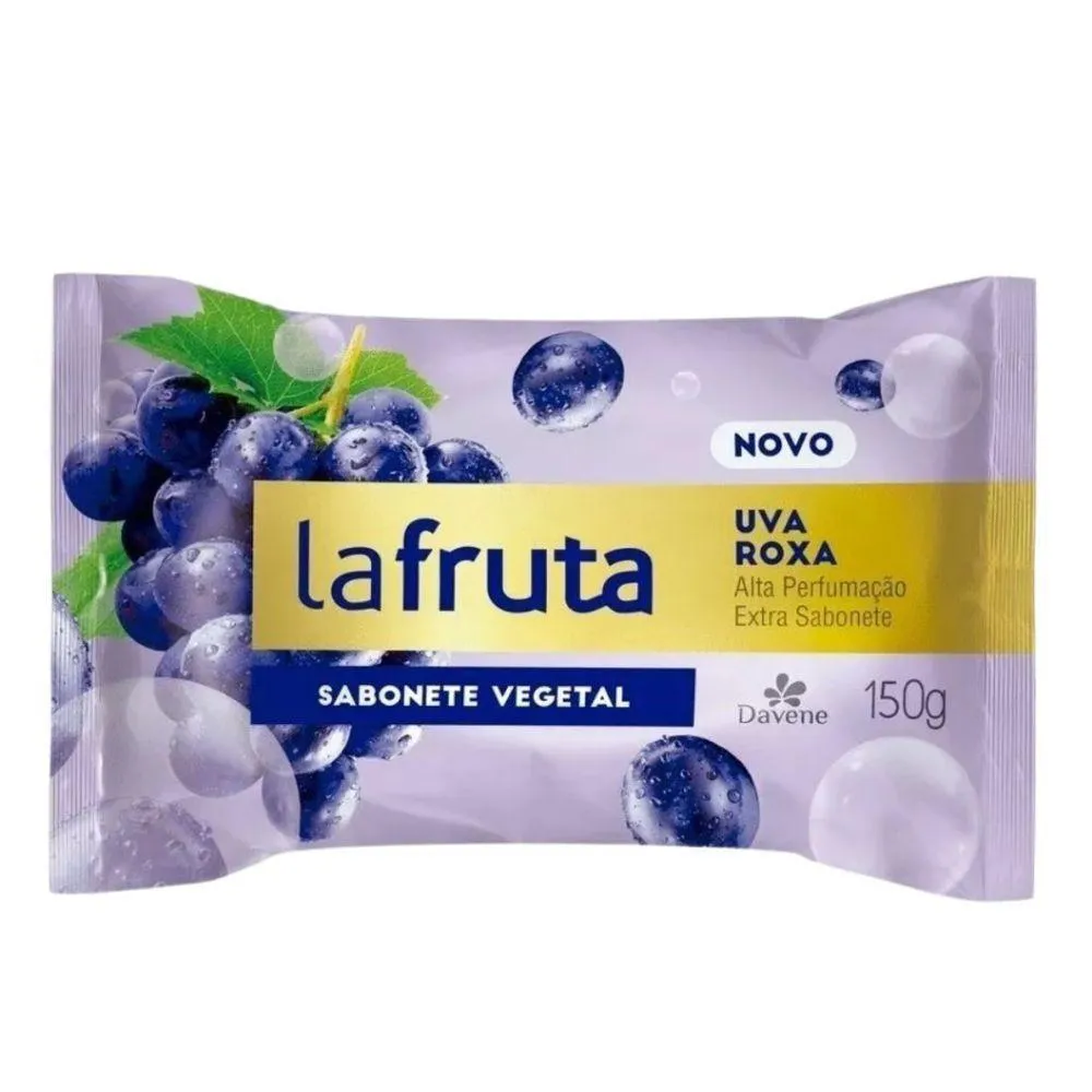 SABONETE BARRA VEGETAL - DAVENE - 150G - LA FRUTA OU LA FLORE UVA ROXA