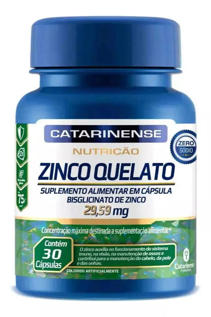 SUPLEMENTO CATARINENSE ZINCO QUELATO 29,59MG IMUNIDADE 30CPS