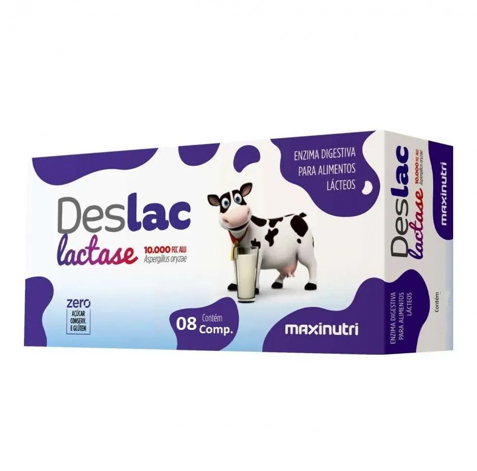 DESLAC LACTASE 10.000 FCC MASTIGáVEL (8 CAPS) - PADRãO: ÚNICO