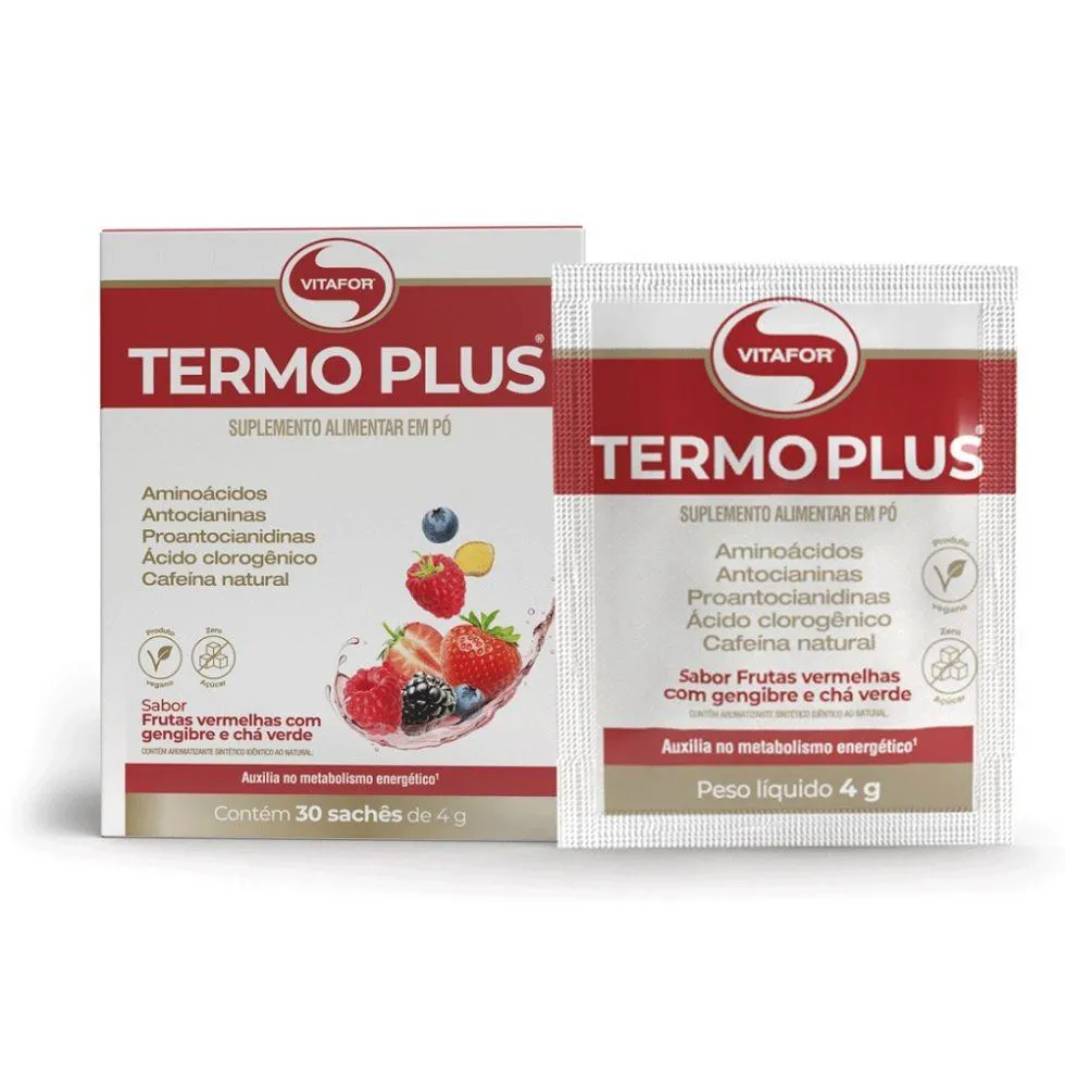 TERMO PLUS DISPLAY (30 SACHêS DE 4G) - SABOR: FRUTAS VERMELHAS, GENGIBRE E CHá VERDE