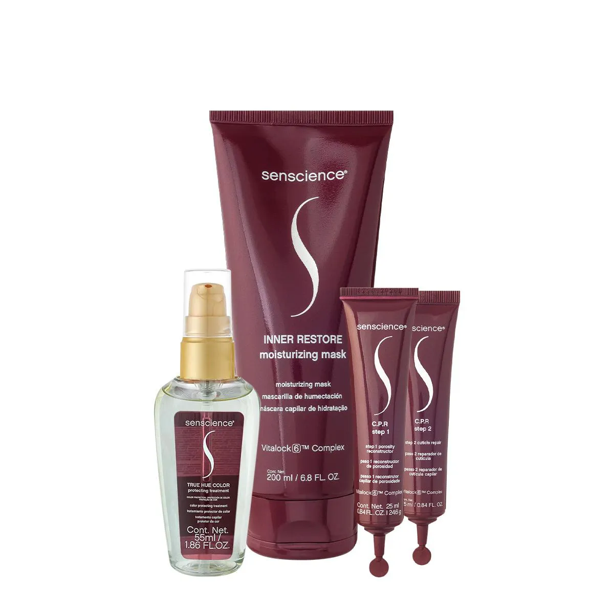 KIT SENSCIENCE INNER RESTORE MáSCARA M TRUE HUE ÓLEO E C.P.R AMPOLA (3 PRODUTOS)