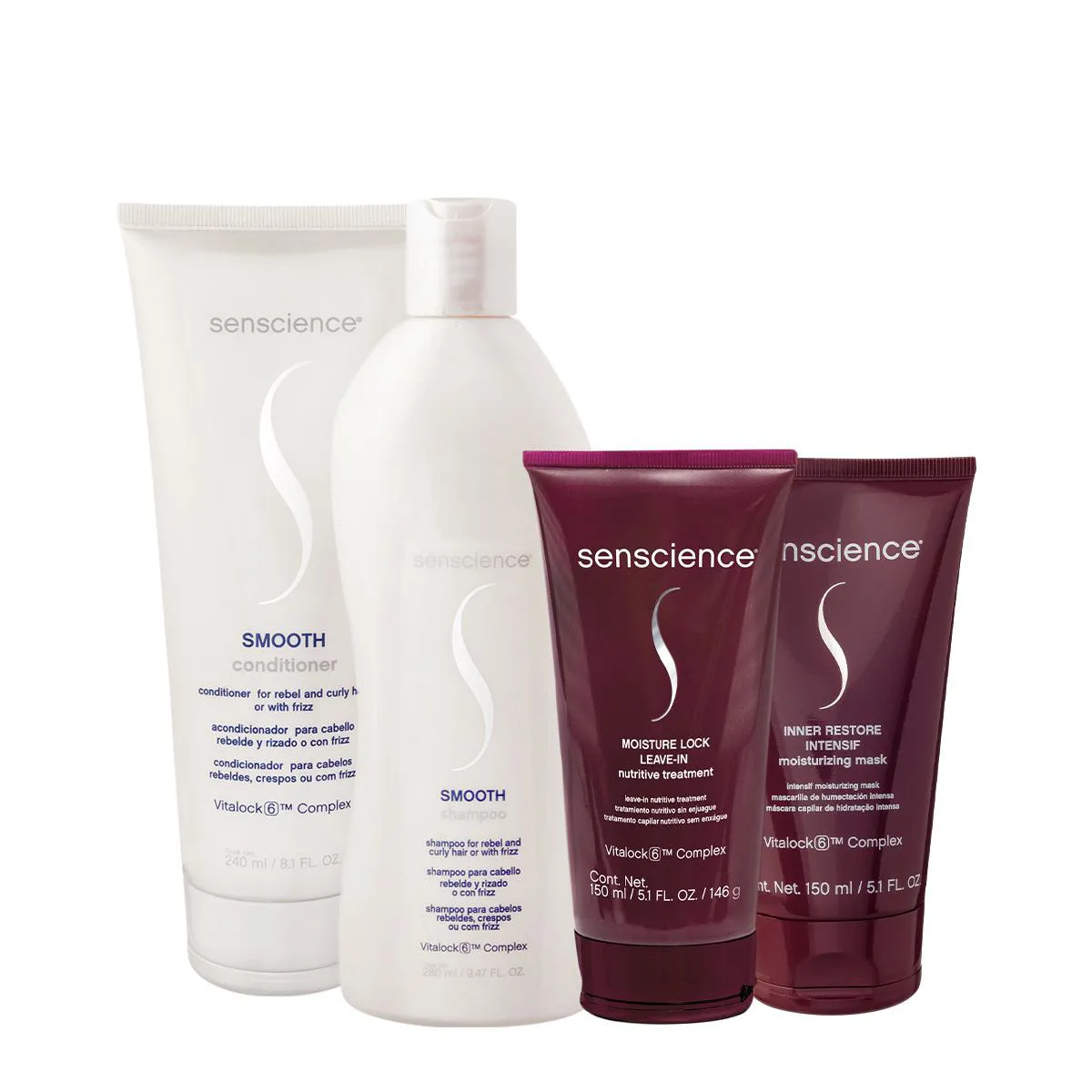 KIT SENSCIENCE SMOOTH INTENSIF MOISTURE HOME CARE LEAVE-IN 150 (4 PRODUTOS)