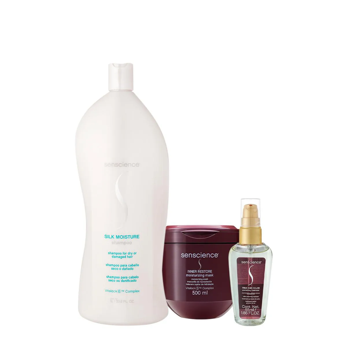 KIT SENSCIENCE SILK MOISTURE INNER SHAMPOO G MáSCARA SéRUM (3 PRODUTOS)