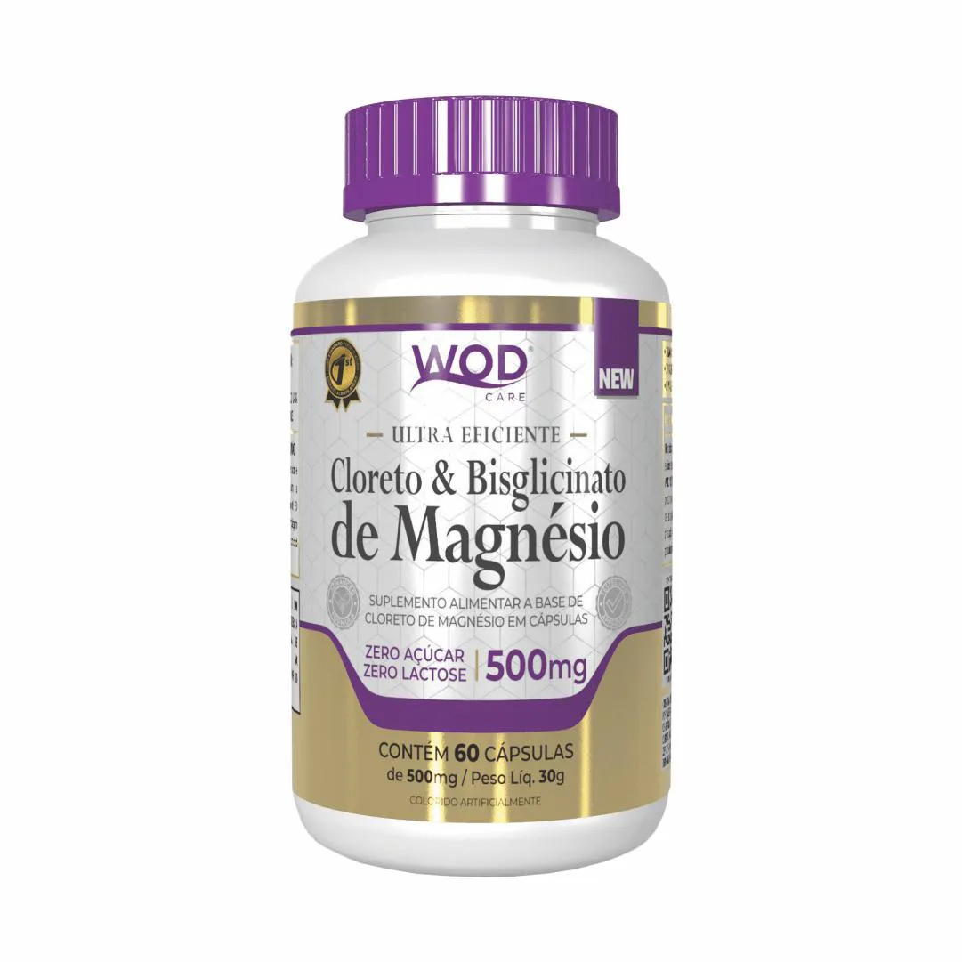 CLORETO & BISGLICINATO DE MAGNéSIO (60 CáPSULAS 500MG)