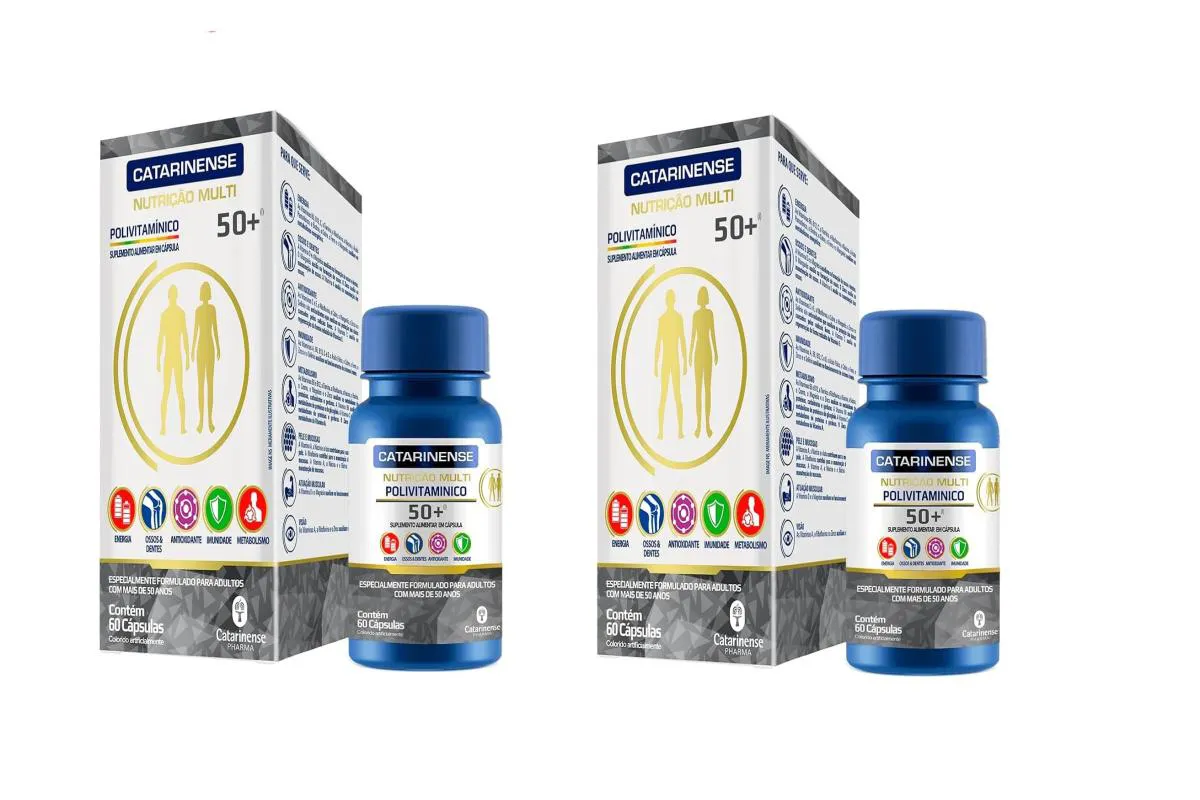 KIT 2 SUPLEMENTO CATARINENSE POLIVITAMíNICO 50+ ENERGIA 60CPS