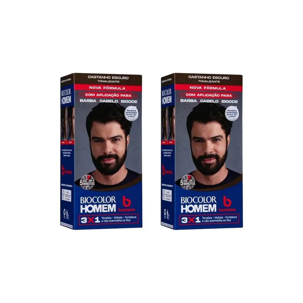 COLORAçAO BIOCOLOR HOMEM BOZZANO CASTANHO ESCURO-KIT C/2UN