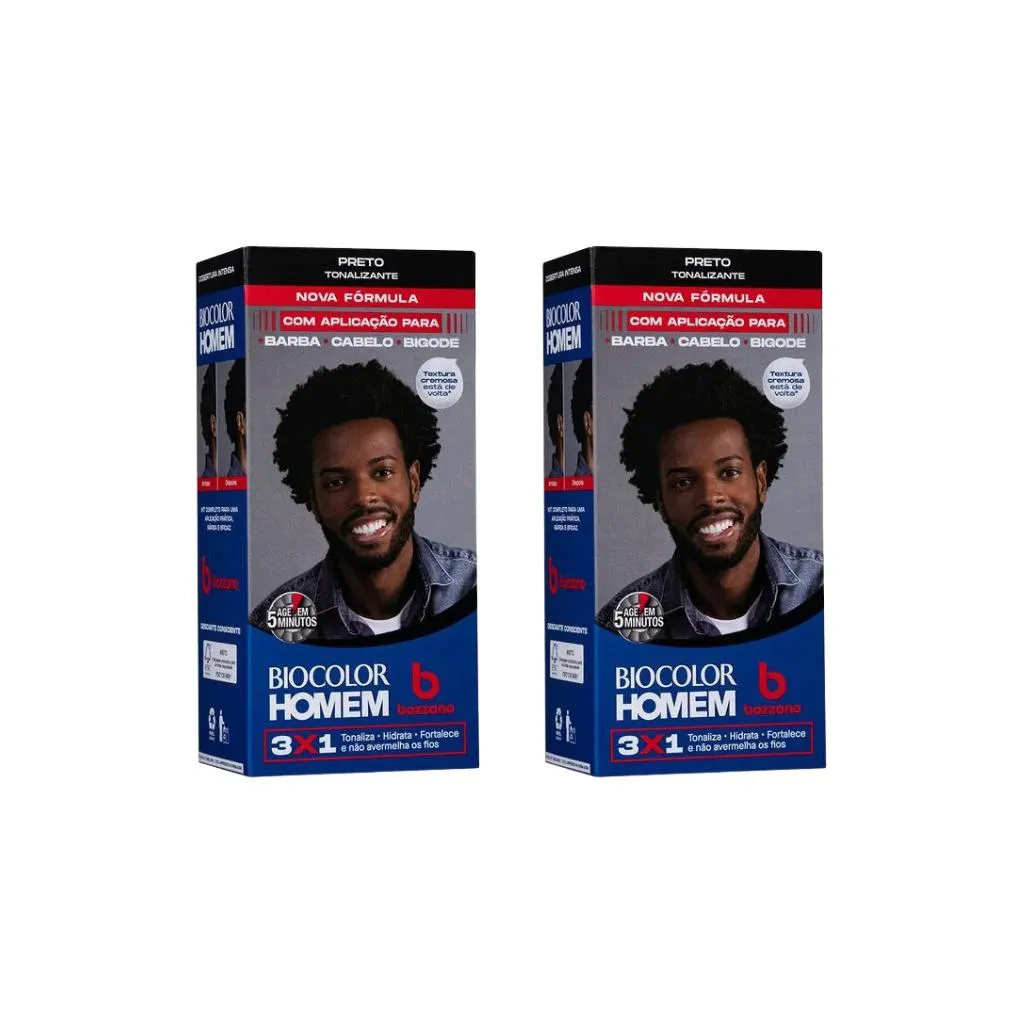 COLORAçAO BIOCOLOR HOMEM BOZZANO PRETO-KIT C/2UN