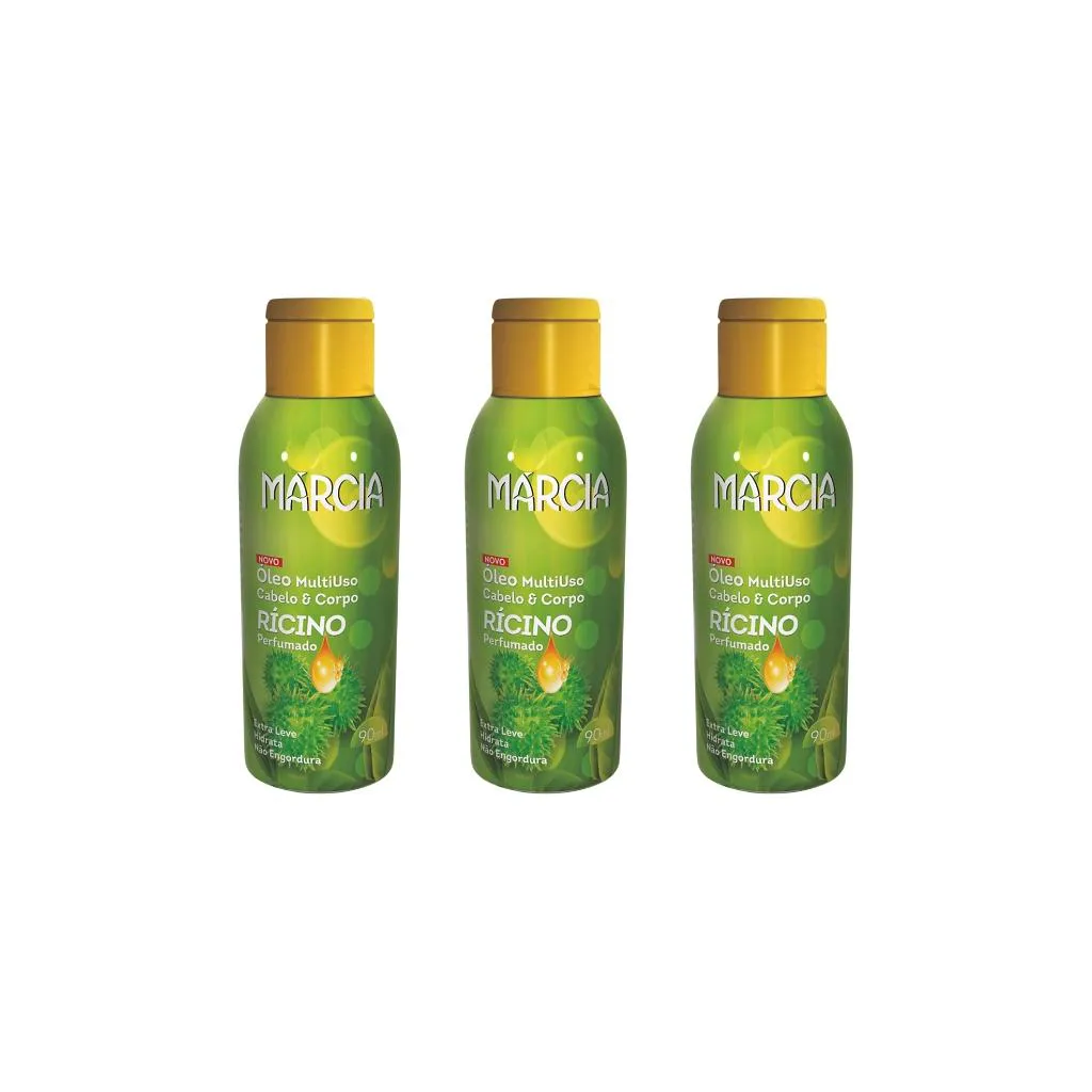 OLEO CABELO E CORPO MARCIA 90ML RICINO-KIT C/3UN