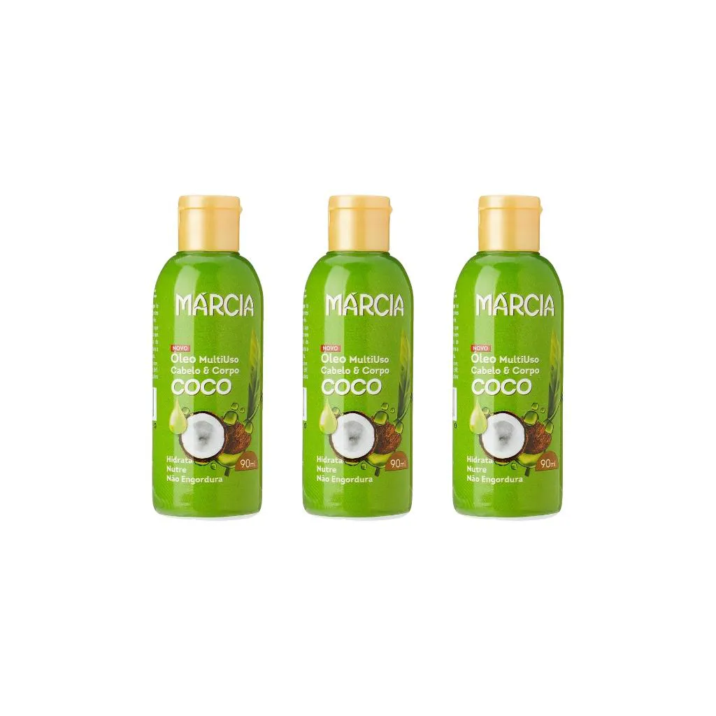 OLEO CABELO E CORPO MARCIA 90ML COCO-KIT C/3UN