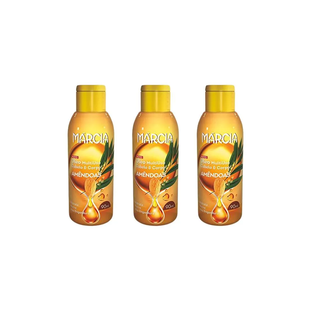 OLEO CABELO E CORPO MARCIA 90ML AMENDOAS-KIT C/3UN