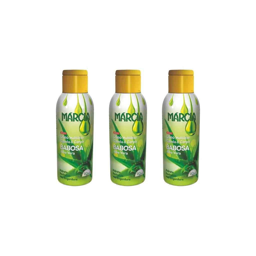 OLEO CABELO E CORPO MARCIA 90ML BABOSA-KIT C/3UN