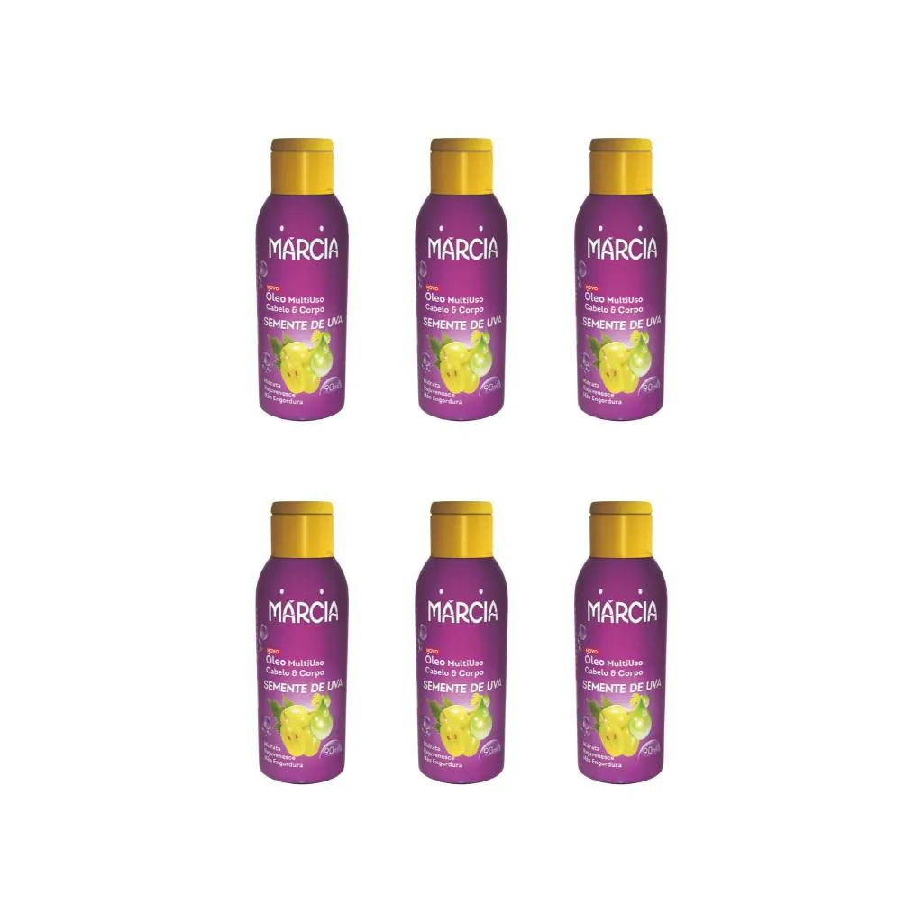 OLEO CABELO E CORPO MARCIA 90ML SEMENTE DE UVA-KIT C/6UN