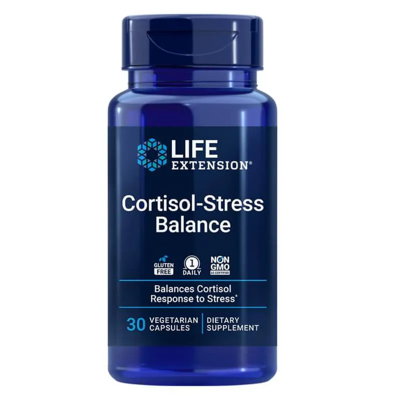 CORTISOL-STRESS BALANCE 30 CáPSULAS - LIFE EXTENSION SEM Sabor