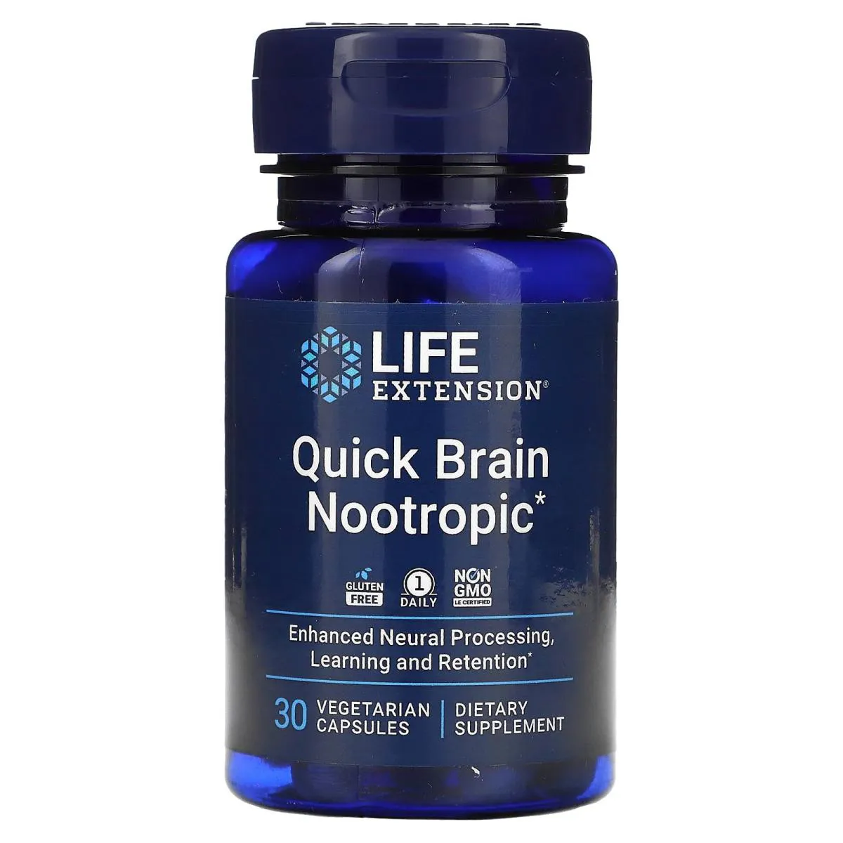 NOOTRóPICO QUICK BRAIN 30 CáPSULAS - LIFE EXTENSION SEM Sabor