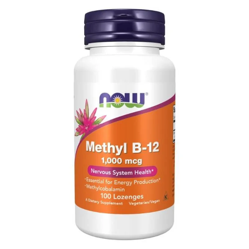 METIL VITAMINA B12 1000MCG 100 PASTILHAS - NOW FOODS SEM Sabor