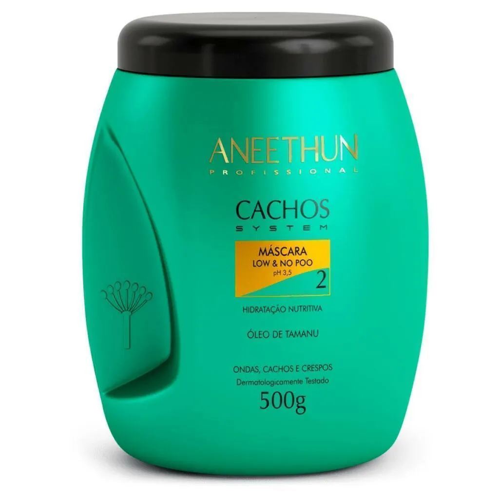 MáSCARA ANEETHUN LOW E NO POO CACHOS SYSTEM 500G