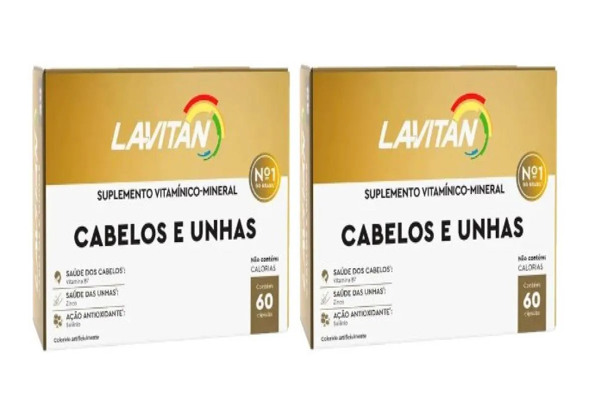 KIT 2CX LAVITAN CABELOS E UNHAS COM 60 CáPSULAS - CIMED