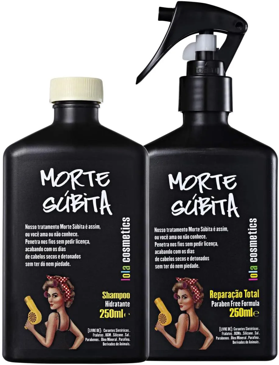 KIT LOLA MORTE SUBITA SHAMPOO E SPRAY REPARAçãO TOTAL  250ML