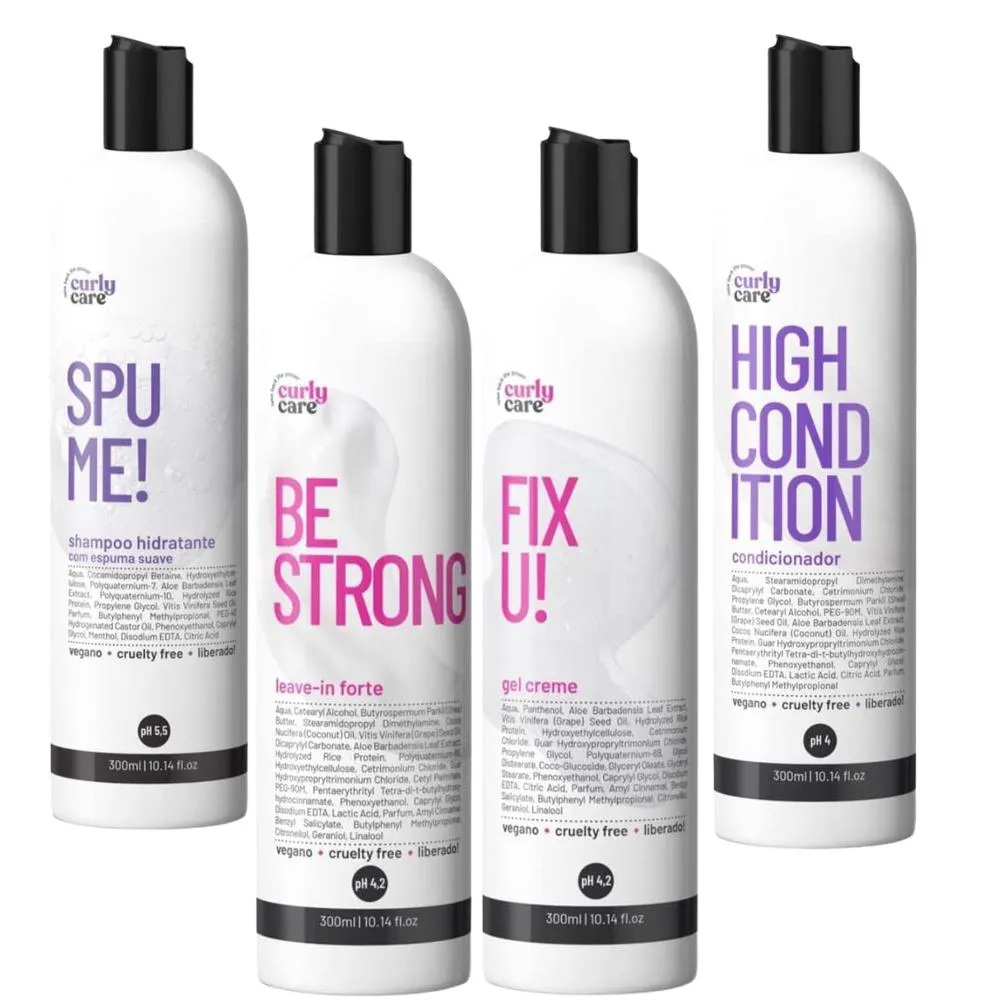 KIT CURLY CARE - SPUME HIGHCONDITION FIXU! E BESTRONG 300ML