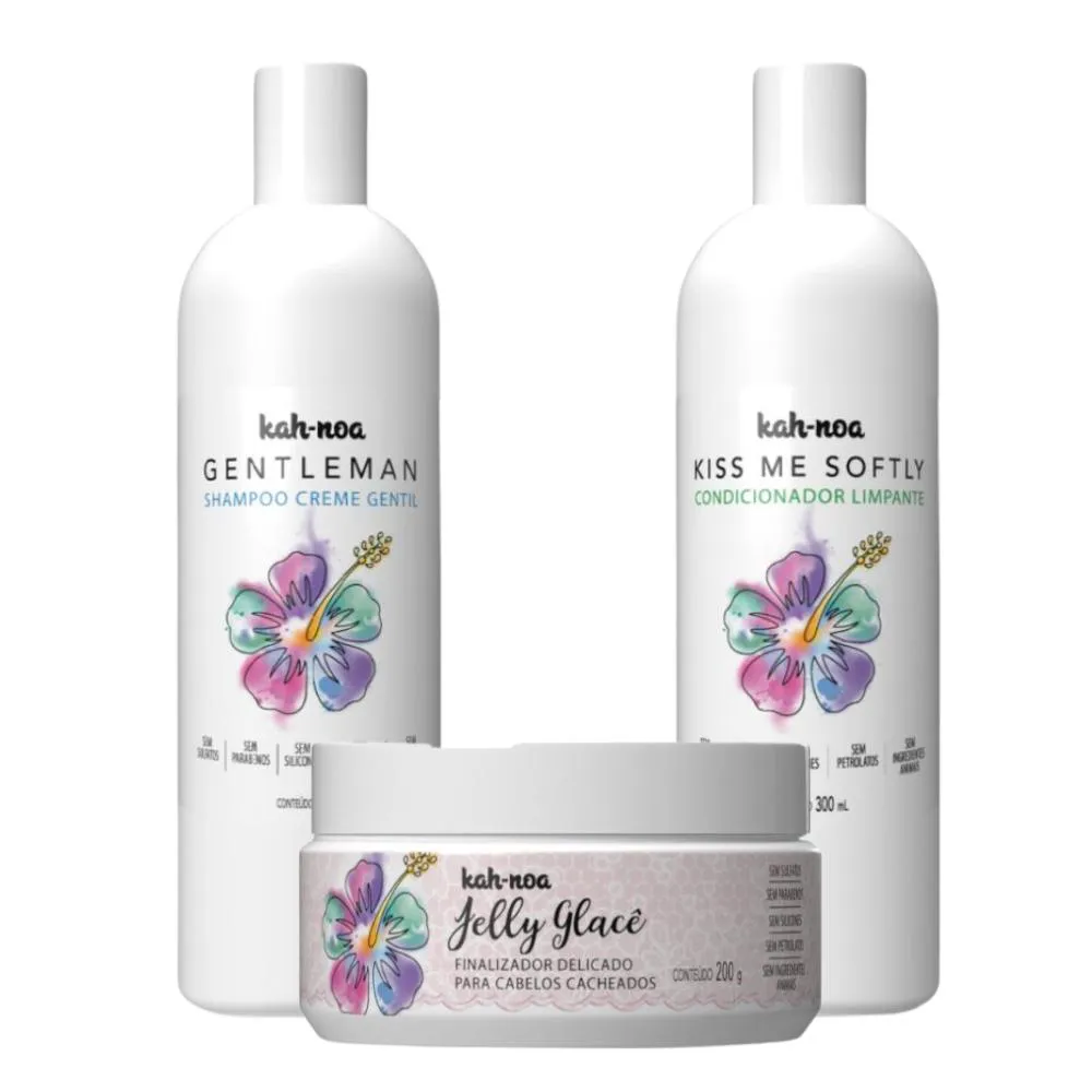KIT KAH-NOA HIGIENIZADORES SHAMPOO CONDICION E JELLY GLACê