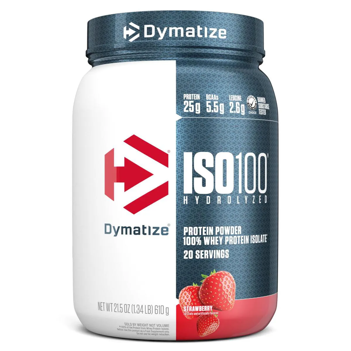 ISO 100 HIDROLISADO SABOR MORANGO 610G (1,34LBS) - DYMATIZE NUTRITION