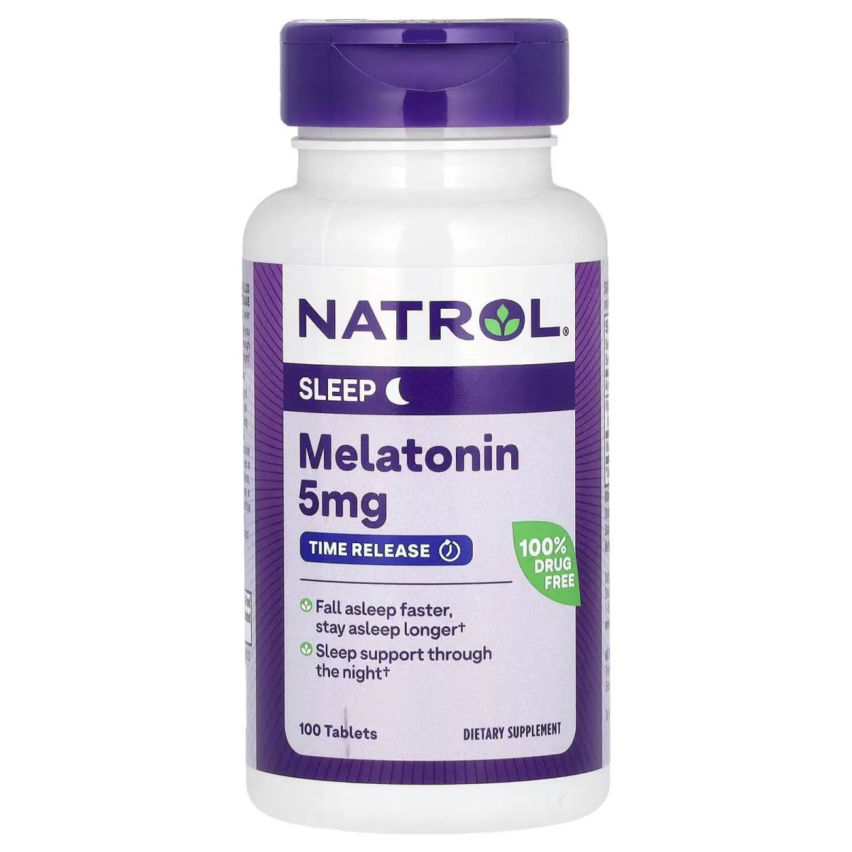 MELATONINA VITAMINA 5 MG TIME RELEASE 100 TABLETES NATROL - IMPORTADO , PRONTA ENTREGA