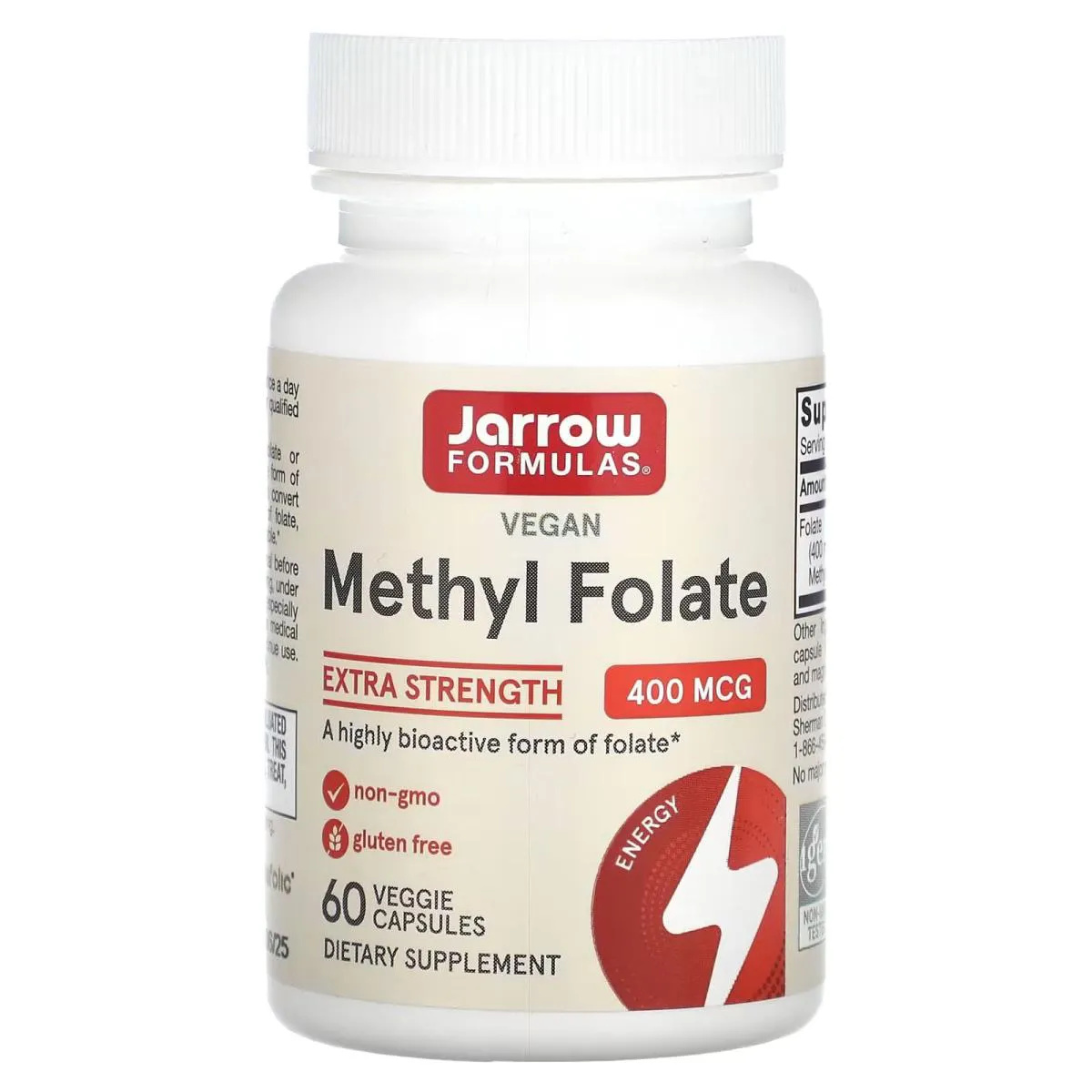 METILFOLATO 400MCG 60 CAPSULAS VEGETAIS - JARROW FORMULAS