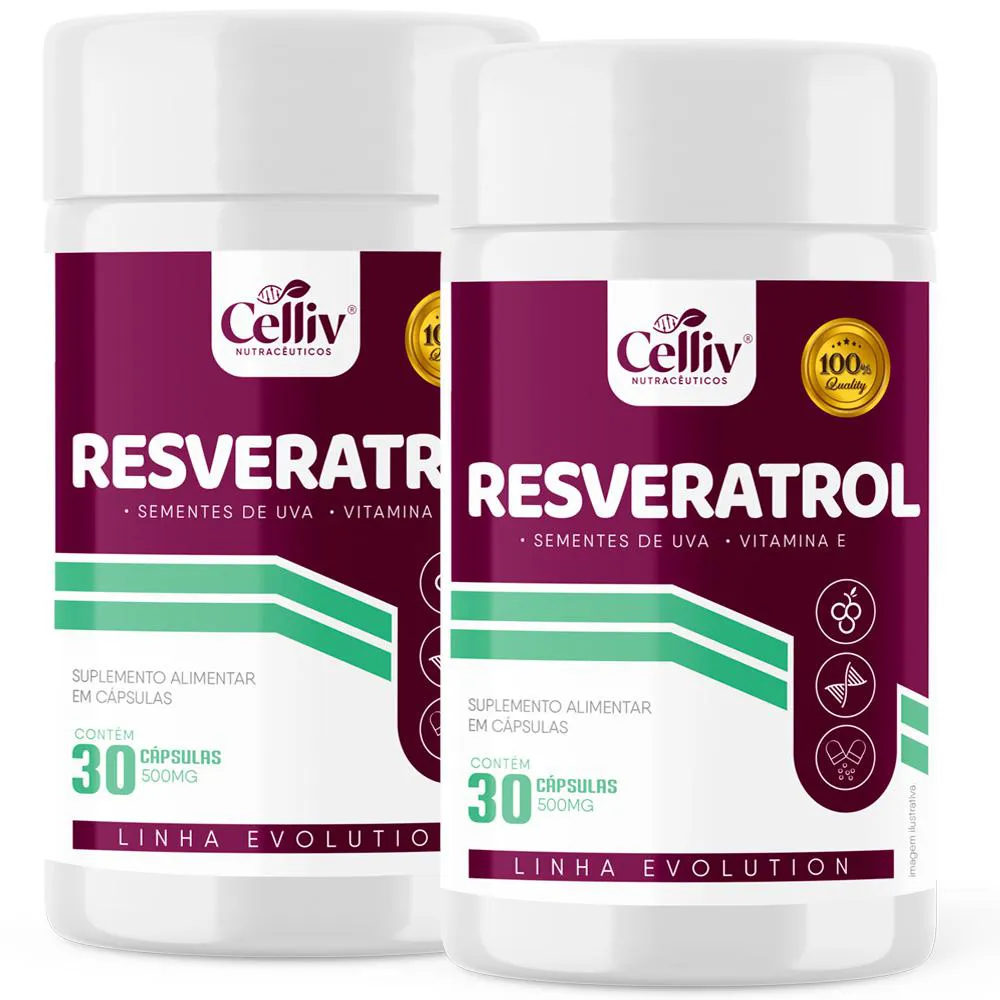 RESVERATROL EVOLUTION 165MG TRANS-RESVERATROL + PROANTOCIANIDINA + VIT E - 2 FRASCOS