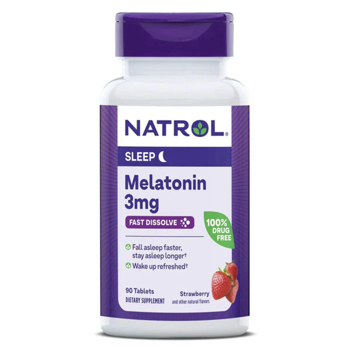 NATROL, MELATONINA SUBLINGUAL SABOR MORANGO 3 M.G 90 TABLETES SUBLINGUAL SABOR MORANGO - IMPORTADA