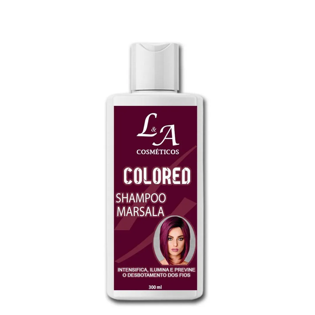 SHAMPOO TONALIZANTE MARSALA INTENSO SEM AMôNIA 100% NATURAL L&A COSMéTICOS 300ML