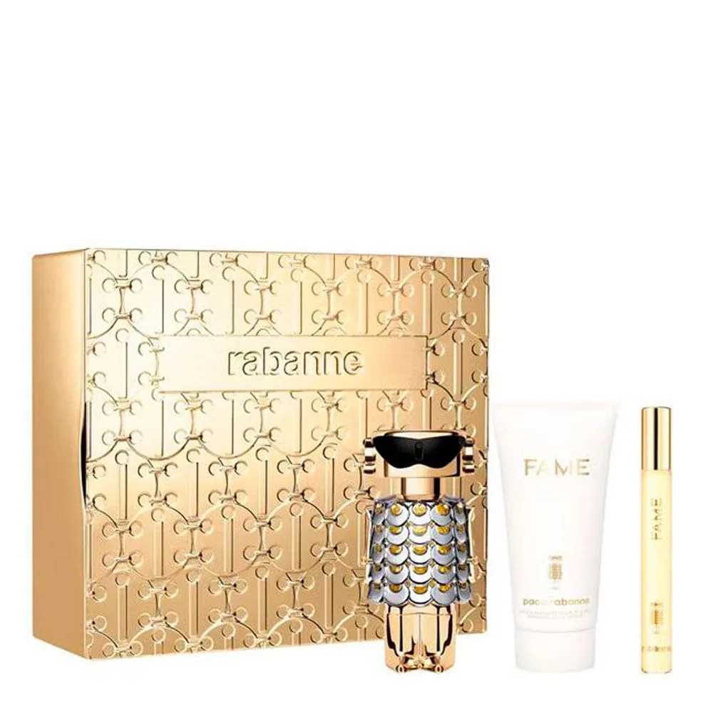 KIT PACO RABANNE FAME - EAU DE PARFUM 50ML + BODY LOTION 75ML + MINIATURA 10ML