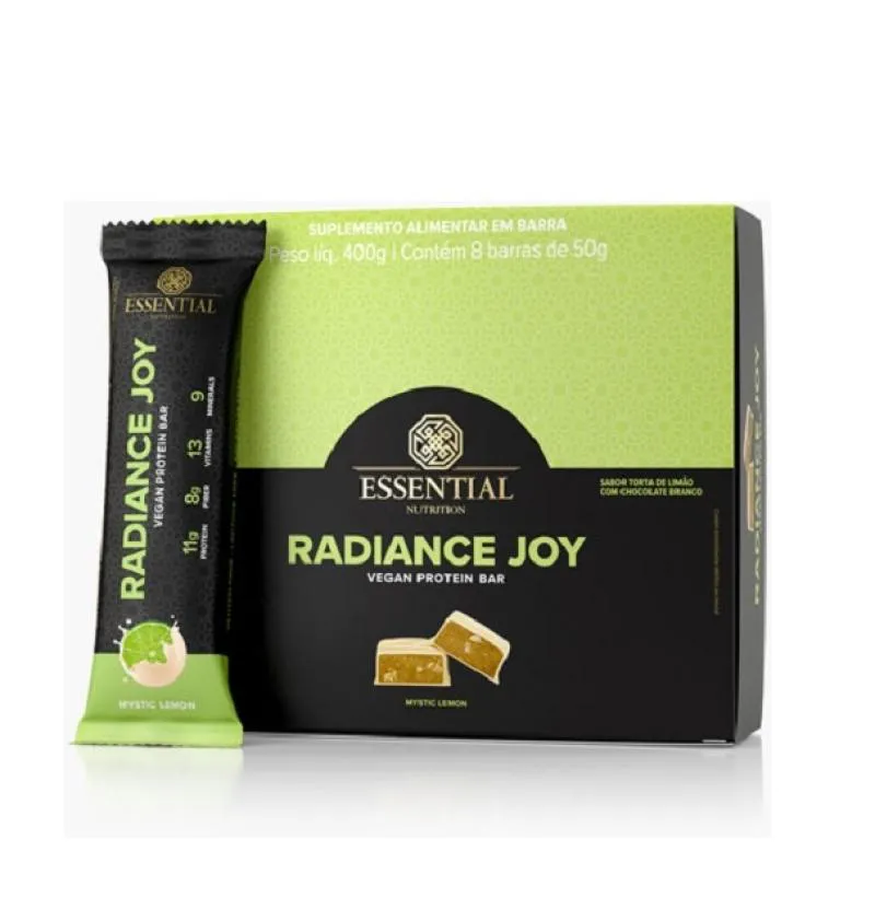 RADIANCE JOY VEGAN PROTEIN BAR DISPLAY (8 UNID. 50G) - MYSTIC LEMON