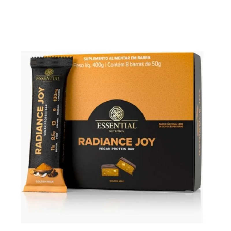 RADIANCE JOY VEGAN PROTEIN BAR DISPLAY (8 UNID. 50G) - GOLDEN MILK