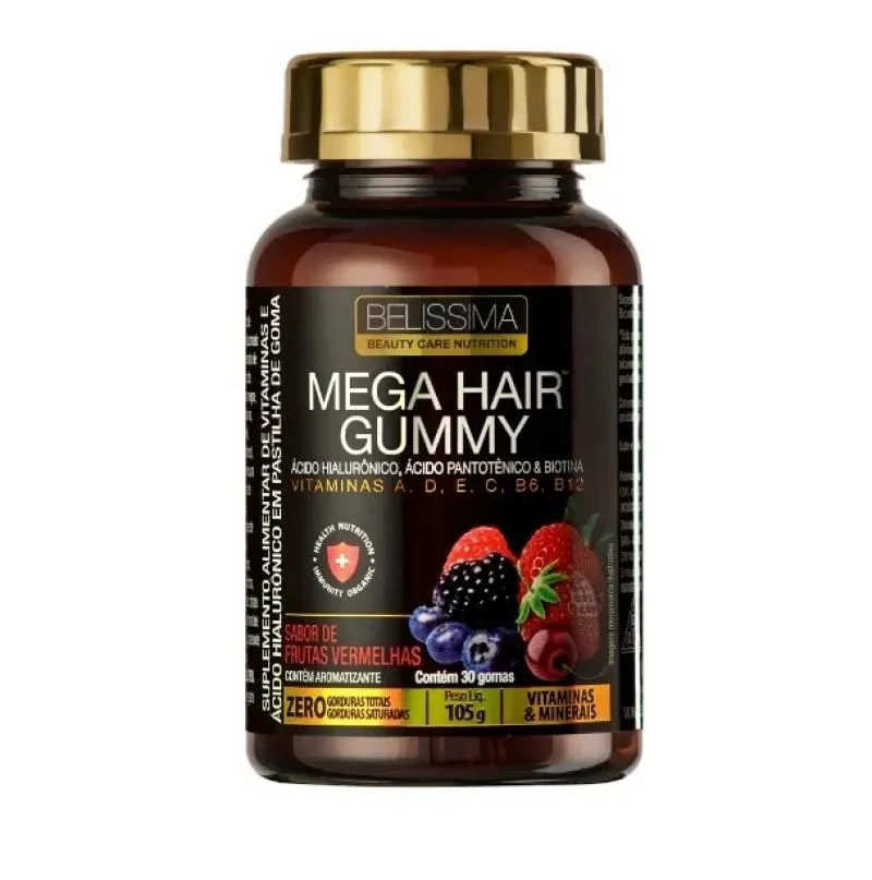 MEGA HAIR GUMMY (30 GOMAS) - FRUTAS VERMELHAS