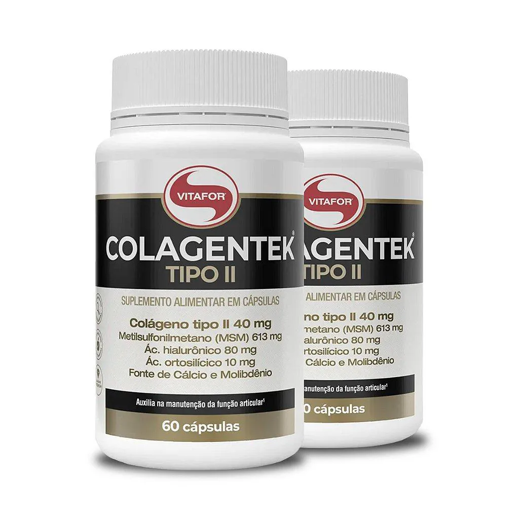 KIT 2 COLAGENTEK VITAFOR TIPO II 60 CáPSULAS 790MG