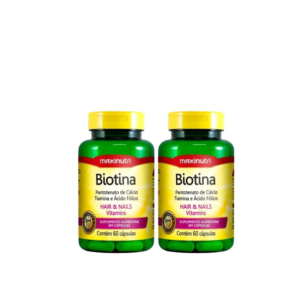 KIT 2 BIOTINA HAIR E NAILS VITAMINS (60 CAPS) - MAXINUTRI