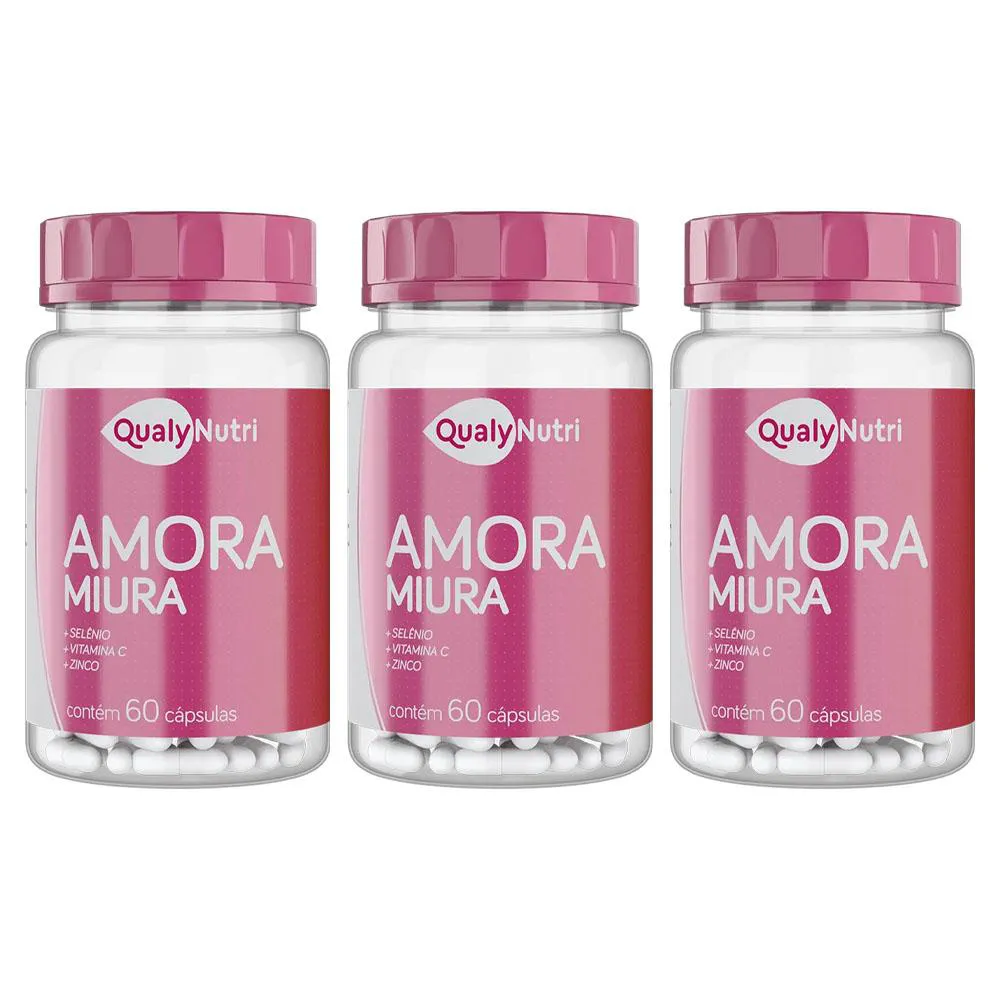 KIT 3 SUPLEMENTO AMORA MIURA 500MG 60CPS - QUALYNUTRI