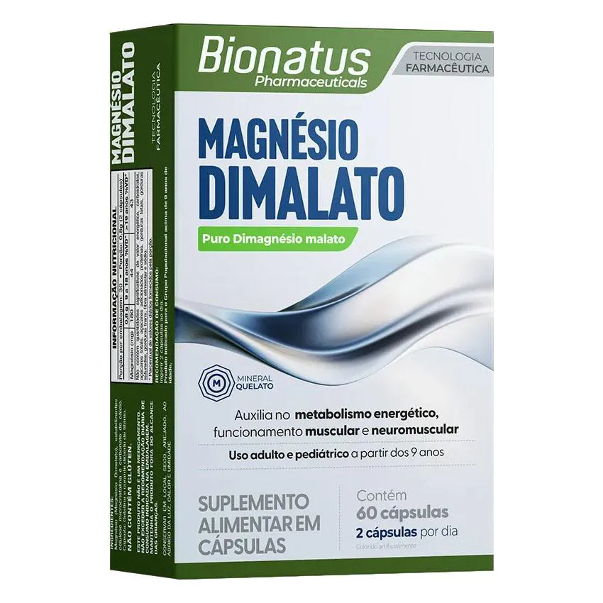 SUPLEMENTO MAGNéSIO DIMALATO 60 CáPSULAS - BIONATUS