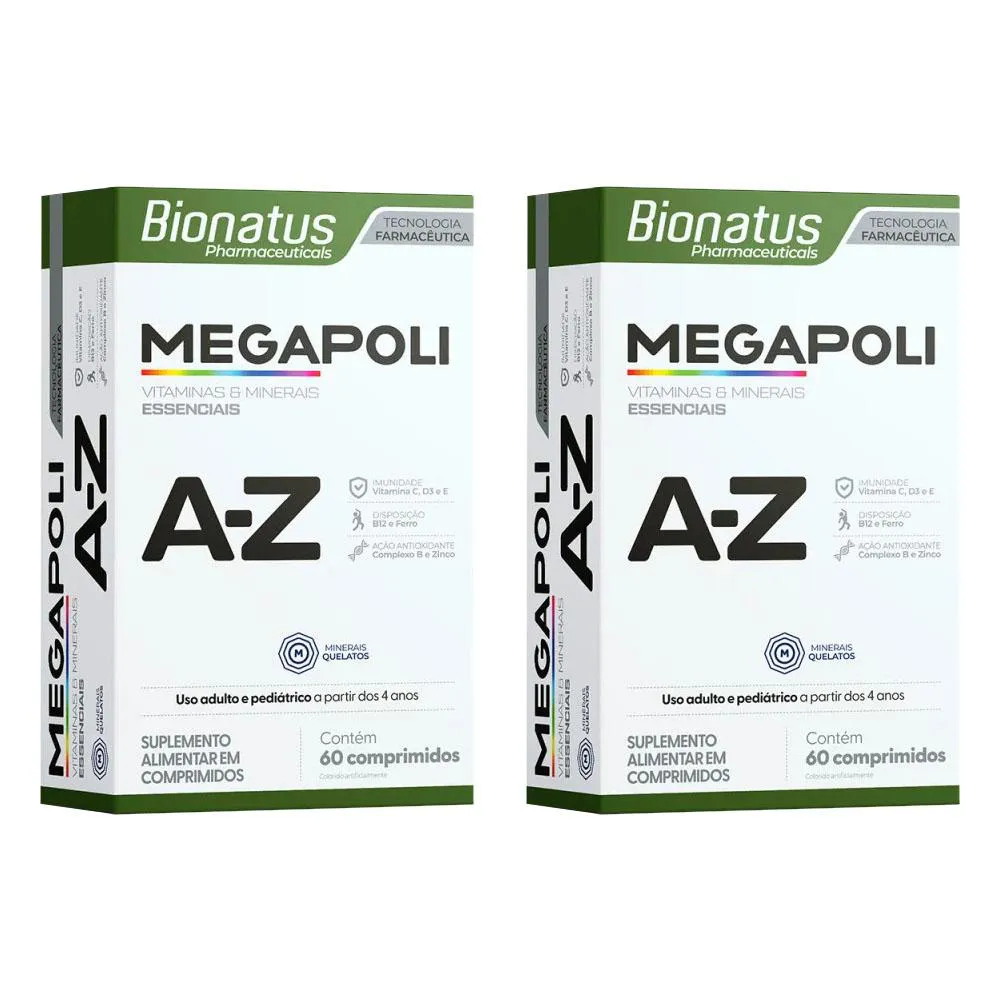 KIT 2 SUPLEMENTO VITAMíNICO MEGAPOLI AZ 60CPR - BIONATUS