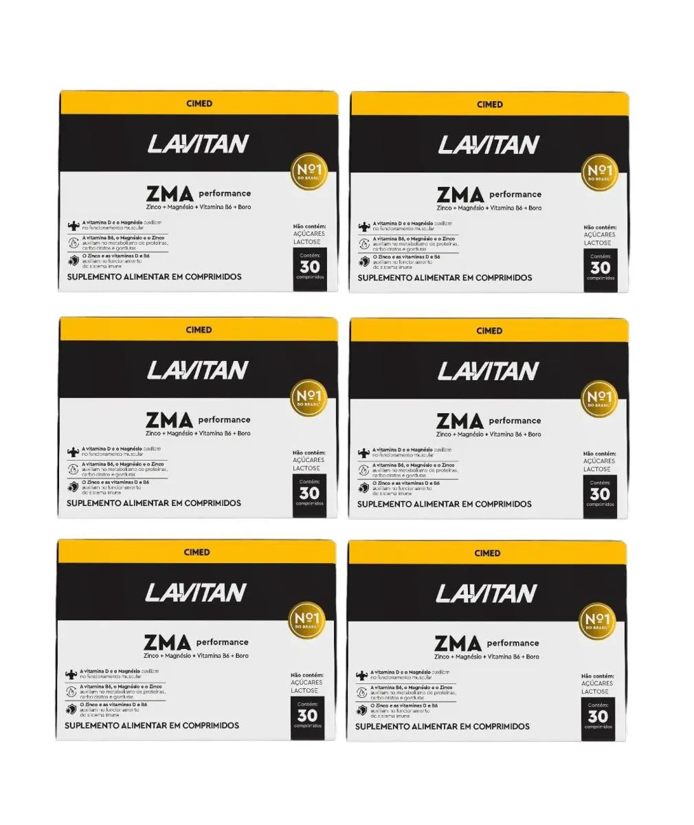 KIT 6 LAVITAN ZMA PERFORMANCE 30 CáPSULAS - CIMED
