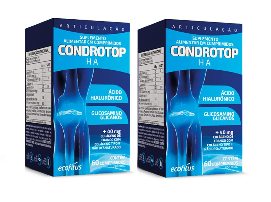KIT 2 SUPLEMENTO CONDROTOP HA 60 CáPSULAS - ECOFíTUS