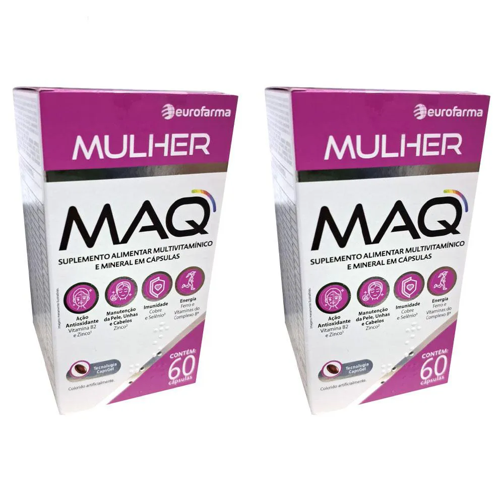 KIT 2 SUPLEMENTO VITAMíNICO MAQ MULHER 60CPS - EUROFARMA
