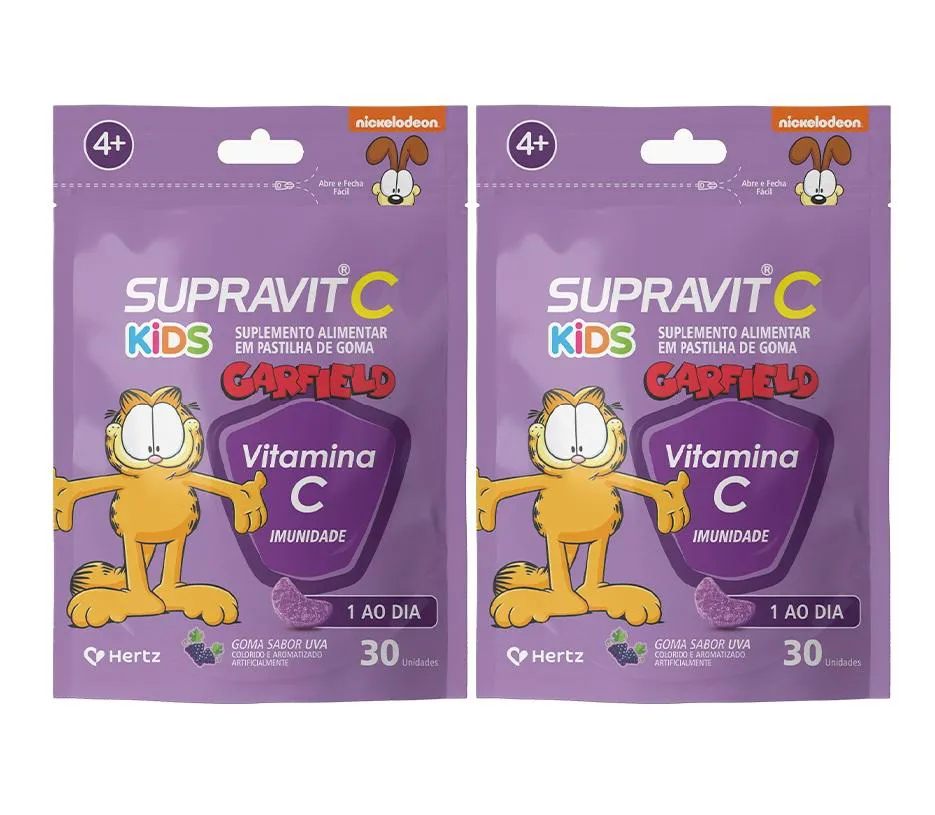 KIT 2 SUPRAVIT C KIDS SABOR UVA 30 GOMAS - KLEY HERTZ