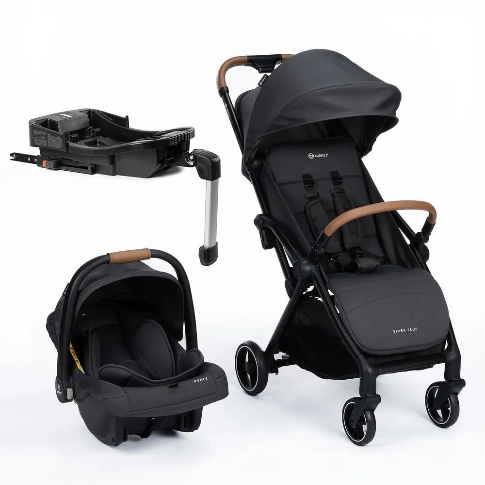 CARRINHO COM BEBê CONFORTO E BASE TRAVEL SYSTEM SPARK PLUS TRIO ISOFIX BLACK GRAPHITE - SAFETY 1ST